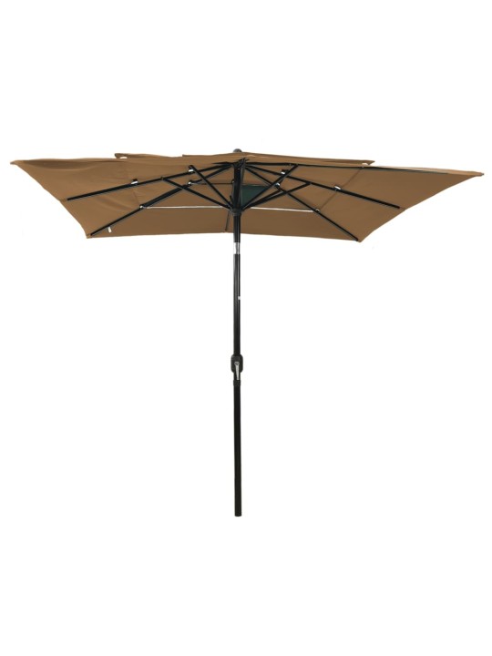Skėtis su aliuminiu stulpu, taupe spalvos, 2,5x2,5m, 3 aukščių