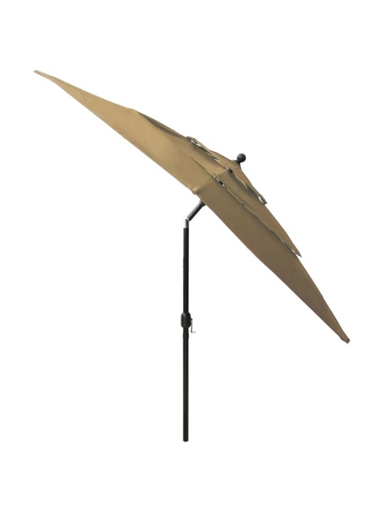 Skėtis su aliuminiu stulpu, taupe spalvos, 2,5x2,5m, 3 aukščių