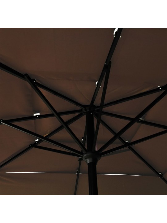 Skėtis su aliuminiu stulpu, taupe spalvos, 2,5x2,5m, 3 aukščių