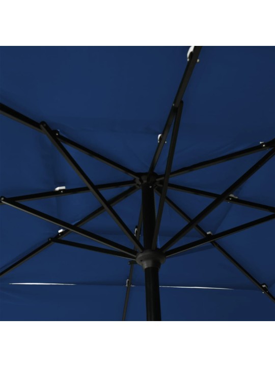 Skėtis su aliuminiu stulpu, mėlynas, 2,5x2,5m, 3 aukščių