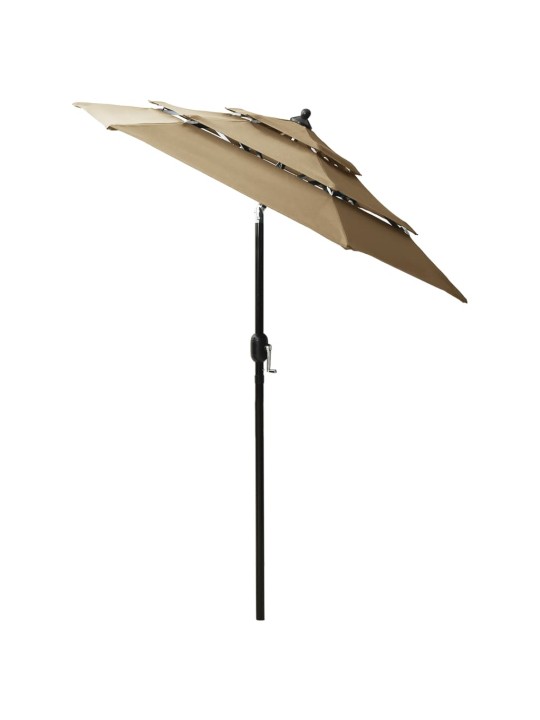 Skėtis nuo saulės su aliuminiu stulpu, taupe, 2m, 3 aukščių