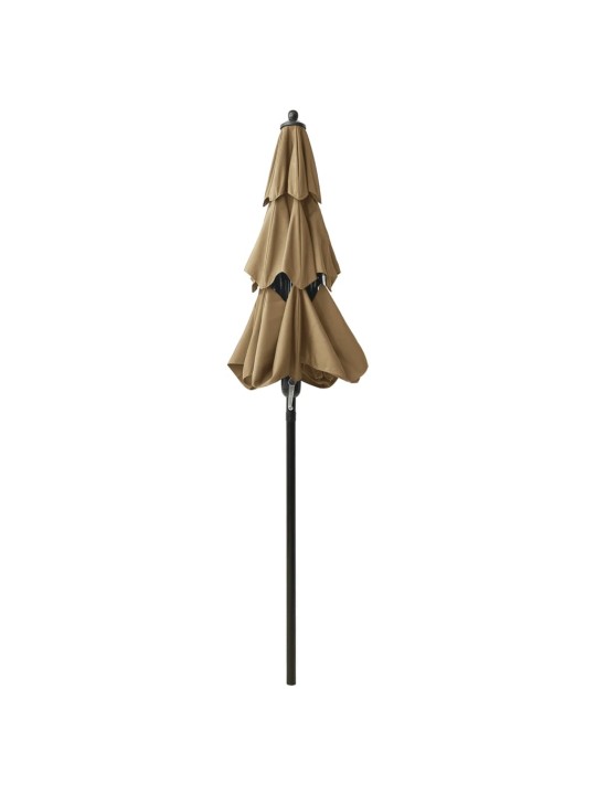 Skėtis nuo saulės su aliuminiu stulpu, taupe, 2m, 3 aukščių