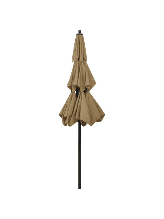 Skėtis nuo saulės su aliuminiu stulpu, taupe, 2,5m, 3 aukščių