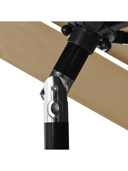 Skėtis nuo saulės su aliuminiu stulpu, taupe, 2,5m, 3 aukščių