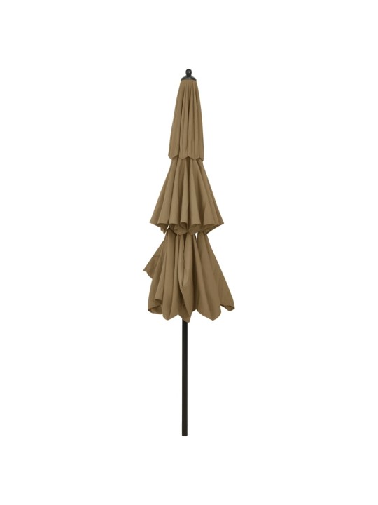 Skėtis nuo saulės su aliuminiu stulpu, taupe, 3m, 3 aukščių