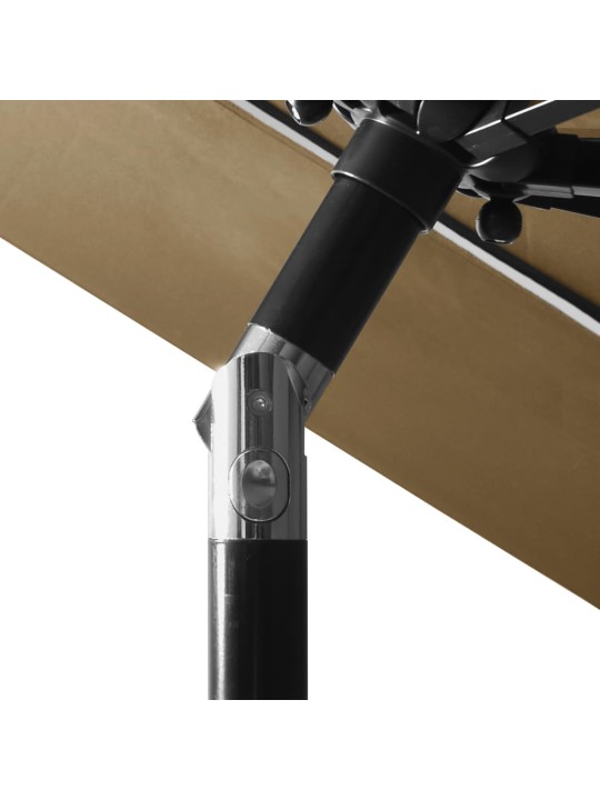 Skėtis nuo saulės su aliuminiu stulpu, taupe, 3m, 3 aukščių