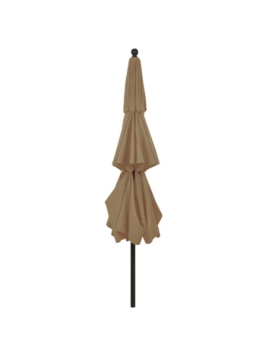 Skėtis nuo saulės su aliuminiu stulpu, taupe, 3,5m, 3 aukščių