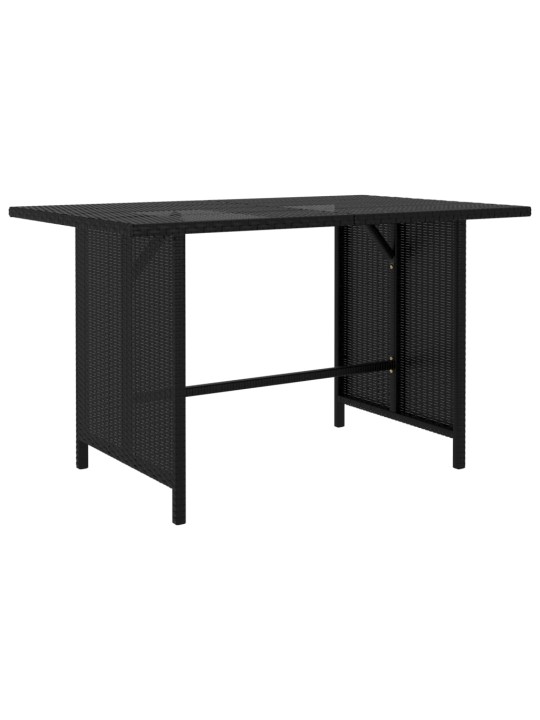 Sodo valgomojo stalas, juodos spalvos, 110x70x65cm, poliratanas