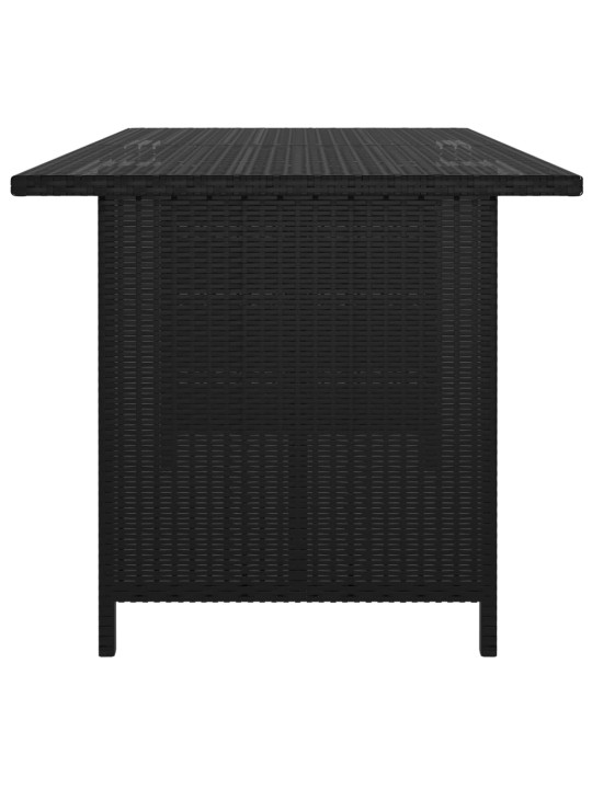 Sodo valgomojo stalas, juodos spalvos, 110x70x65cm, poliratanas