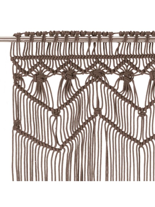 Užuolaida, taupe spalvos, 140x240cm, medvilnė, makrame stiliaus