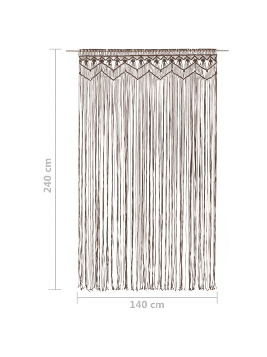 Užuolaida, taupe spalvos, 140x240cm, medvilnė, makrame stiliaus