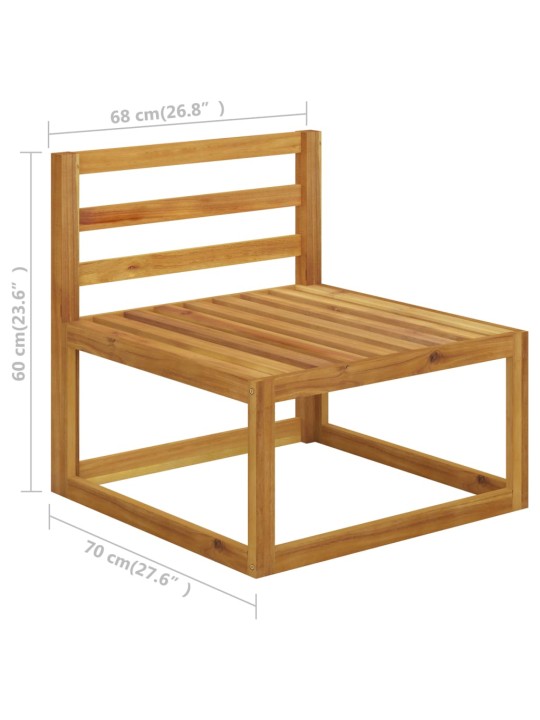Keturvietė sodo sofa su pagalvėlėmis, kreminė, akacijos masyvas