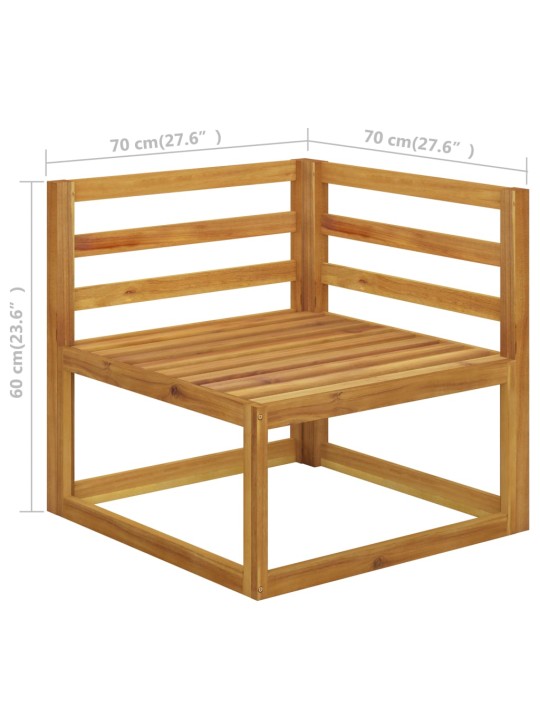 Keturvietė sodo sofa su pagalvėlėmis, kreminė, akacijos masyvas