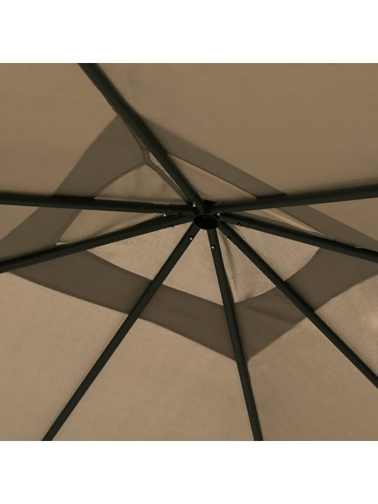 Pavėsinė su stulpų uždangalais, taupe, 3x3x2,6m, 160g/m²