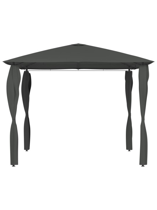 Pavėsinė su stulpų uždangalais, antracito, 3x3x2,6m, 160g/m²