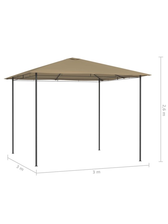 Pavėsinė, taupe spalvos, 3x3x2,6m, 160g/m²