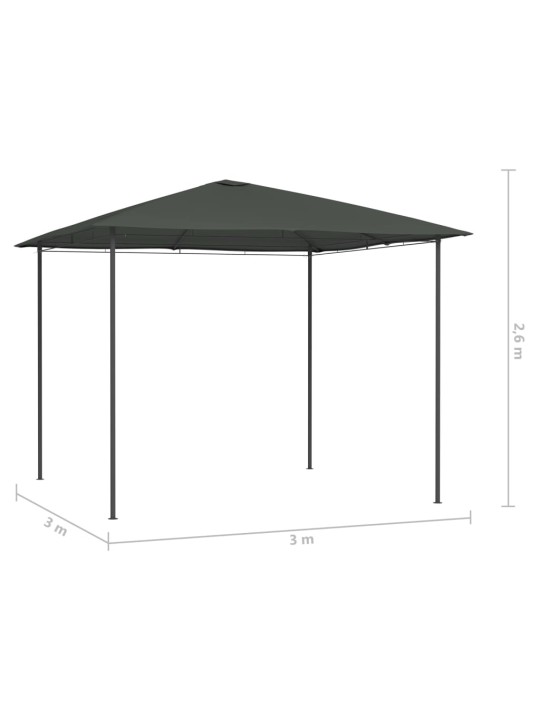 Pavėsinė, antracito spalvos, 3x3x2,6m, 160g/m²