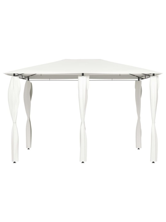 Pavėsinė su stulpų uždangalais, kreminė, 3x4x2,6m, 160g/m²