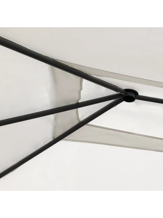 Pavėsinė su stulpų uždangalais, kreminė, 3x4x2,6m, 160g/m²