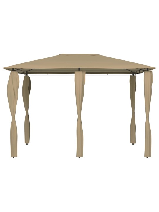Pavėsinė su stulpų uždangalais, taupe, 3x4x2,6m, 160g/m²