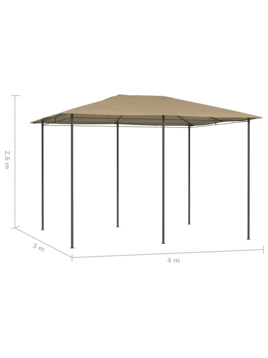 Pavėsinė, taupe spalvos, 3x4x2,6m, 160g/m²