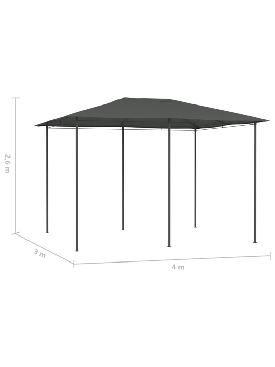 Pavėsinė, antracito spalvos, 3x4x2,6m, 160g/m²