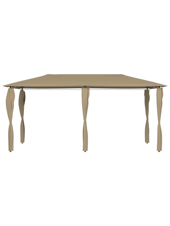 Pavėsinė su stulpų uždangalais, taupe, 3x6x2,6m, 160g/m²