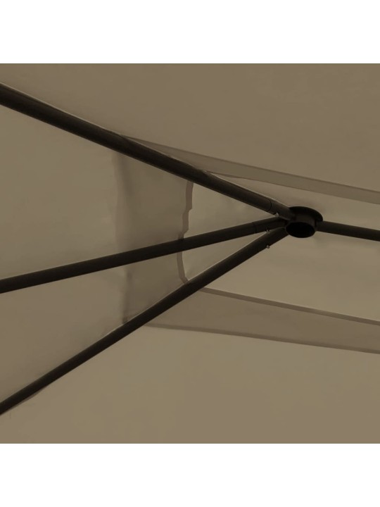 Pavėsinė su stulpų uždangalais, taupe, 3x6x2,6m, 160g/m²