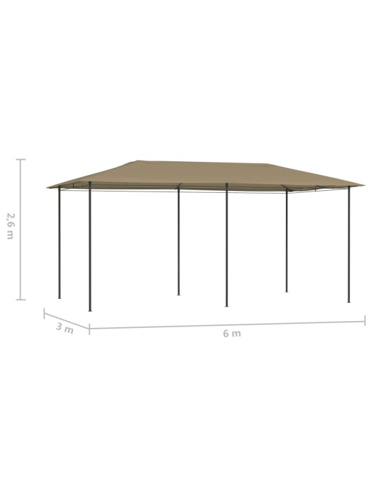 Pavėsinė, taupe spalvos, 3x6x2,6m, 160g/m²