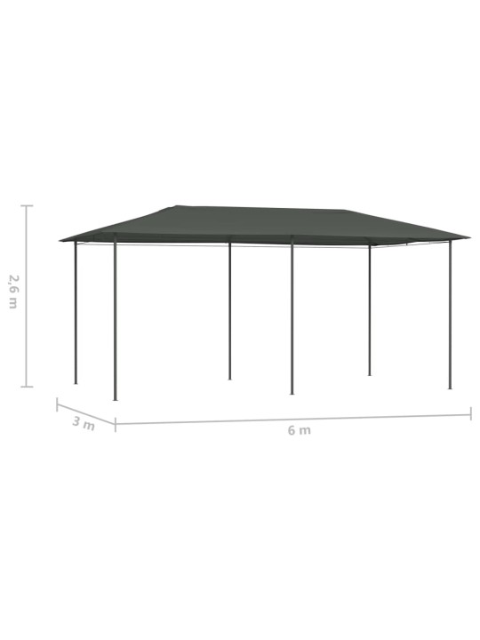 Pavėsinė, antracito spalvos, 3x6x2,6m, 160g/m²