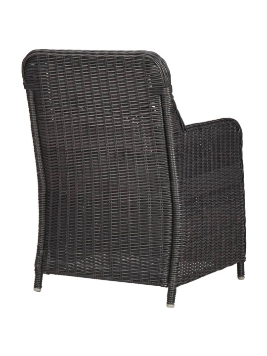 Lauko valgomojo komplektas, 7 dalių, juodas, poliratanas