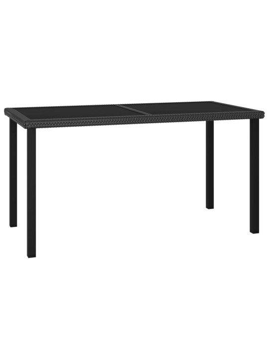 Sodo valgomojo stalas, juodos spalvos, 140x70x73cm, poliratanas