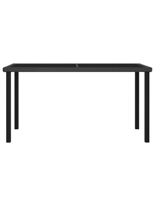 Sodo valgomojo stalas, juodos spalvos, 140x70x73cm, poliratanas