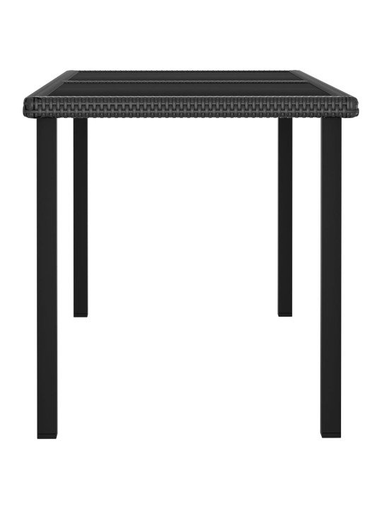 Sodo valgomojo stalas, juodos spalvos, 140x70x73cm, poliratanas