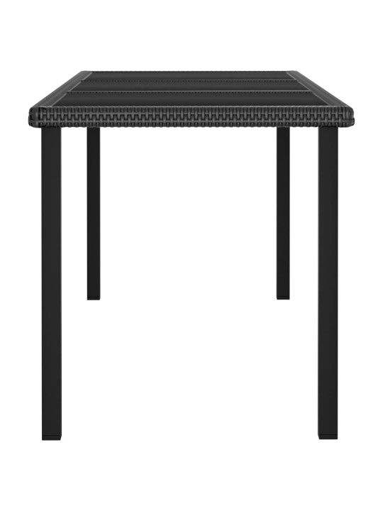 Sodo valgomojo stalas, juodos spalvos, 180x70x73cm, poliratanas