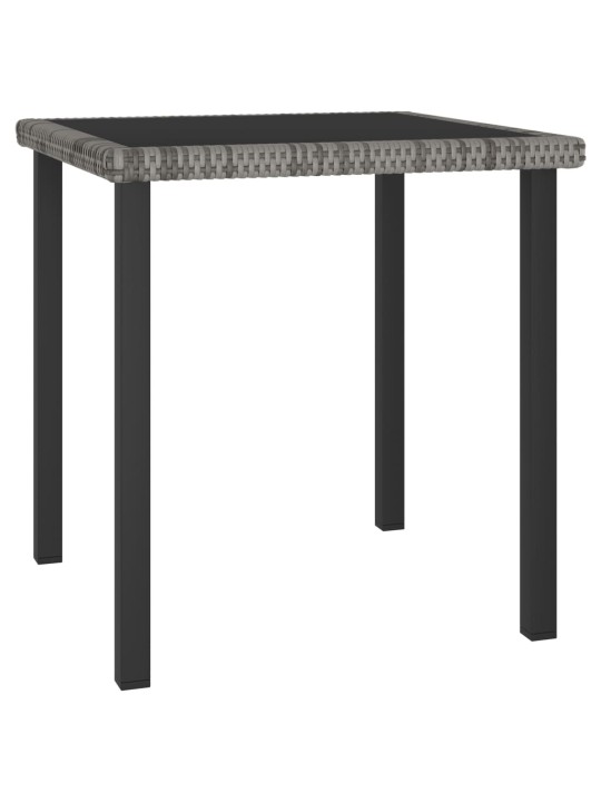 Sodo valgomojo stalas, pilkos spalvos, 70x70x73cm, poliratanas