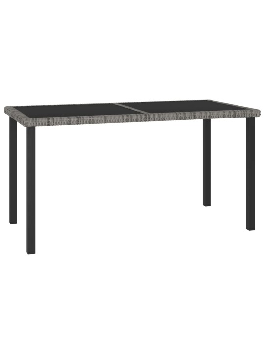 Sodo valgomojo stalas, pilkos spalvos, 140x70x73cm, poliratanas