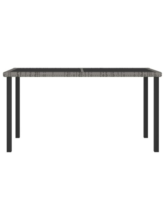 Sodo valgomojo stalas, pilkos spalvos, 140x70x73cm, poliratanas