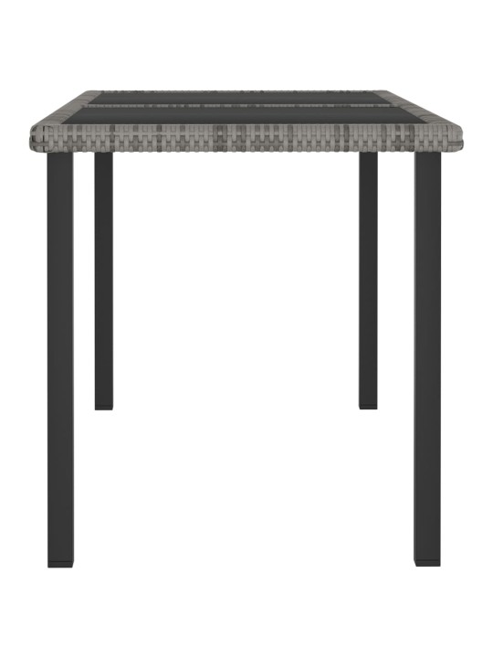 Sodo valgomojo stalas, pilkos spalvos, 140x70x73cm, poliratanas