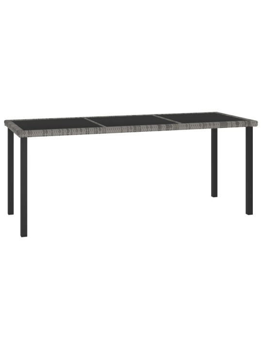 Sodo valgomojo stalas, pilkos spalvos, 180x70x73cm, poliratanas