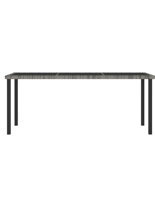 Sodo valgomojo stalas, pilkos spalvos, 180x70x73cm, poliratanas