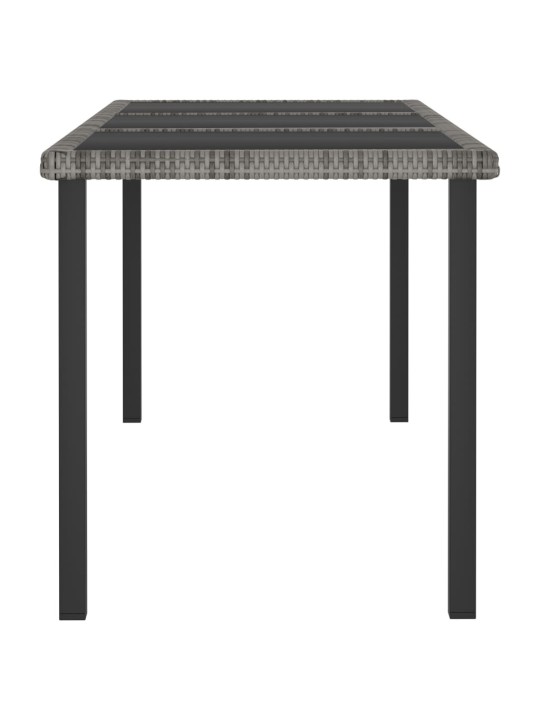Sodo valgomojo stalas, pilkos spalvos, 180x70x73cm, poliratanas