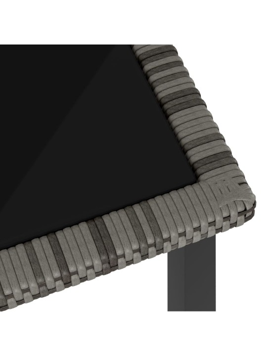 Sodo valgomojo stalas, pilkos spalvos, 180x70x73cm, poliratanas