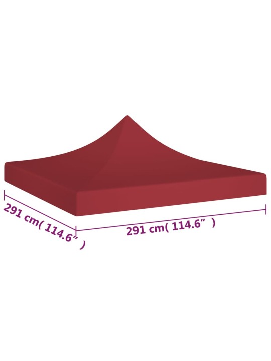Proginės palapinės stogas, tamsiai raudonas, 3x3m, 270 g/m²