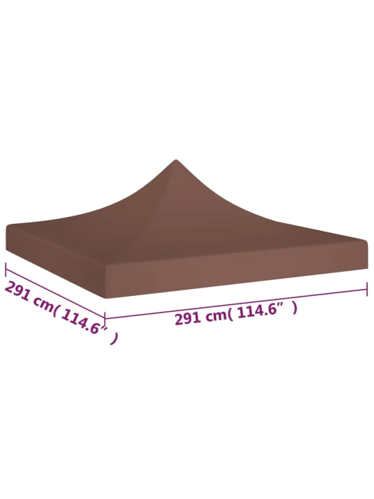 Proginės palapinės stogas, rudos spalvos, 3x3m, 270 g/m²