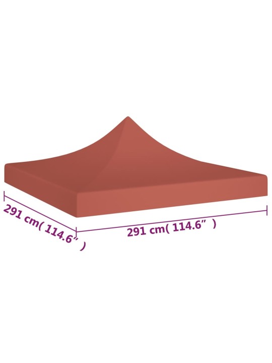 Proginės palapinės stogas, terakota spalvos, 3x3m, 270 g/m²