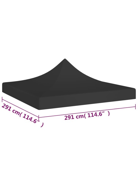 Proginės palapinės stogas, juodos spalvos, 3x3m, 270 g/m²