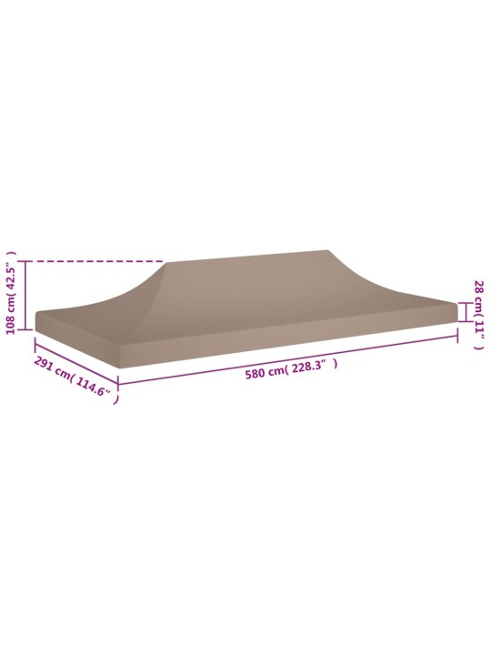 Proginės palapinės stogas, taupe spalvos, 6x3m, 270 g/m²