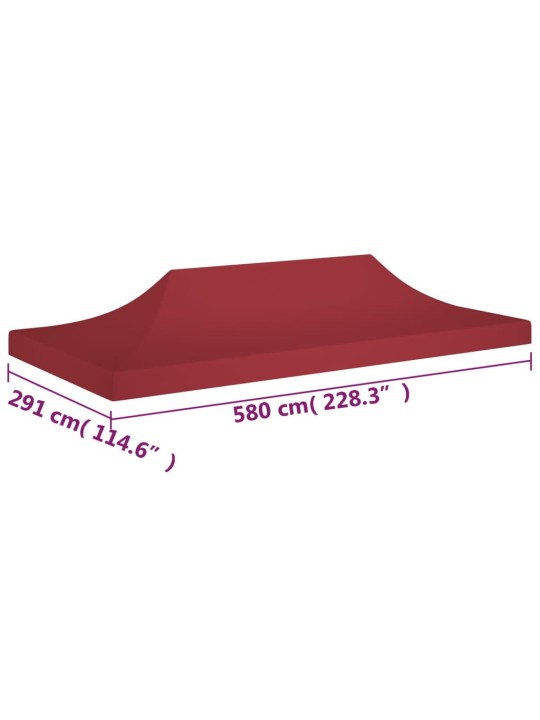 Proginės palapinės stogas, tamsiai raudonas, 6x3m, 270 g/m²