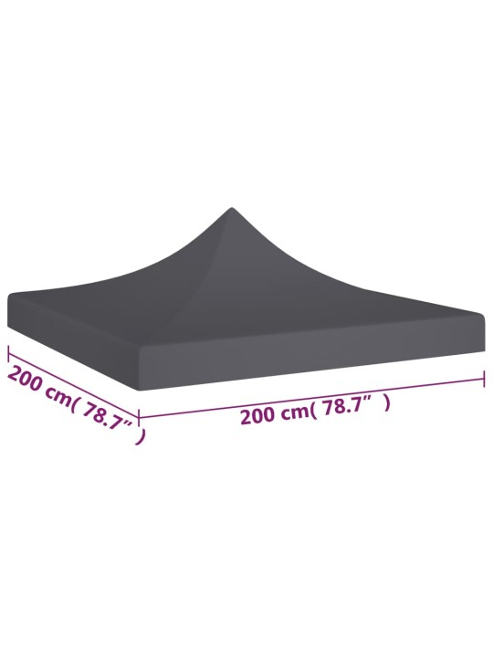 Proginės palapinės stogas, antracito spalvos, 2x2m, 270 g/m²